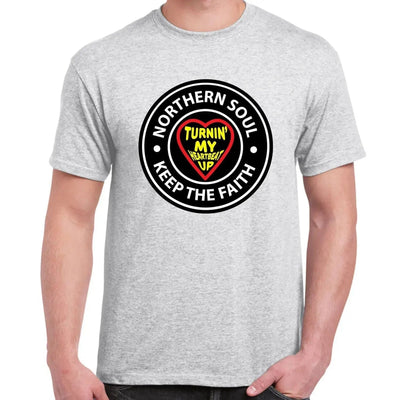 Northern Soul Turnin' My Heartbeat Up Men's T-Shirt M / Grey