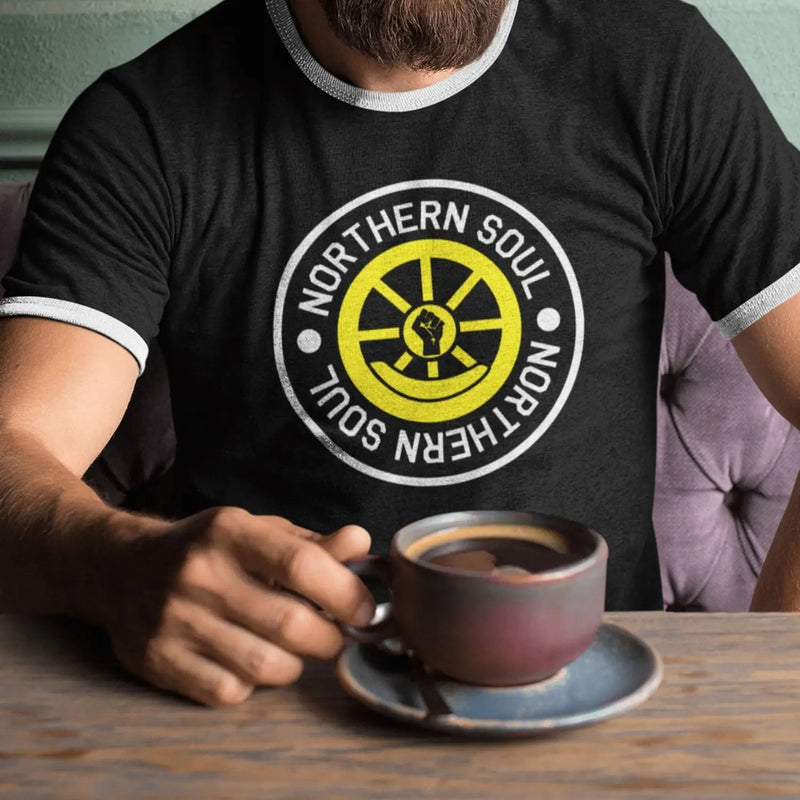 Northern Soul Twisted Wheel Logo Contrast Ringer T-Shirt