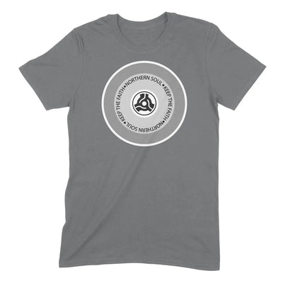 Northern Soul Vinyl Discs Keep the Faith Men's T-Shirt XXL / Charcoal Grey