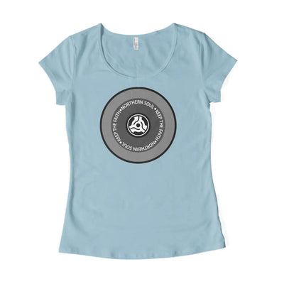 Northern Soul Vinyl Discs Keep the Faith Women's T-Shirt S / Light Blue