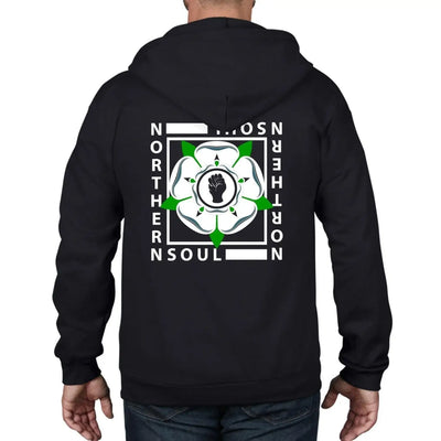 Northern Soul Yorkshire Rose Logo Full Zip Hoodie M / Black