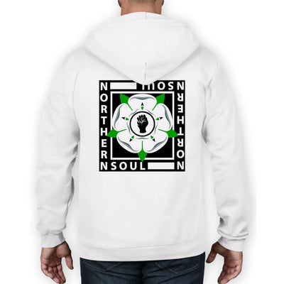 Northern Soul Yorkshire Rose Logo Full Zip Hoodie M / White