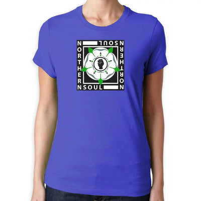 Northern Soul Yorkshire Rose Logo Women's T-Shirt XXL / Royal Blue