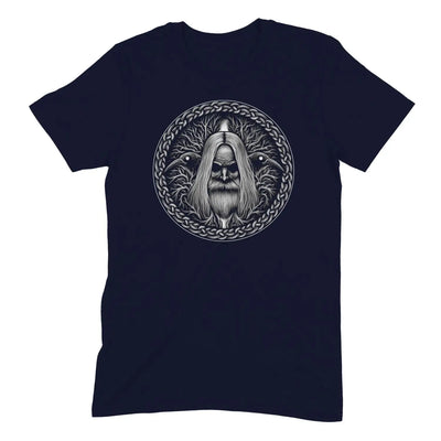 Odin with Ravens Viking God Men’s T - Shirt - 3XL / Navy