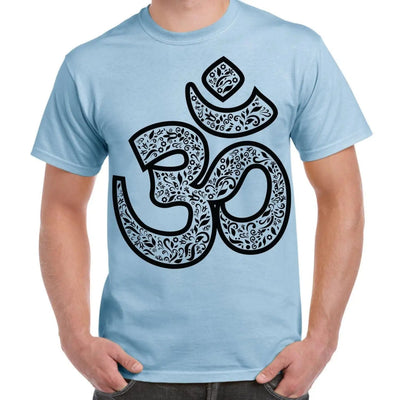 Om Symbol Large Print Men's T-Shirt 3XL / Light Blue
