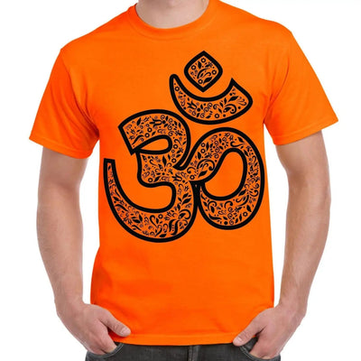 Om Symbol Large Print Men's T-Shirt 3XL / Orange