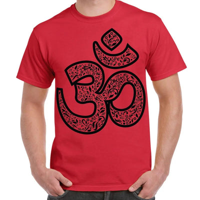 Om Symbol Large Print Men's T-Shirt 3XL / Red