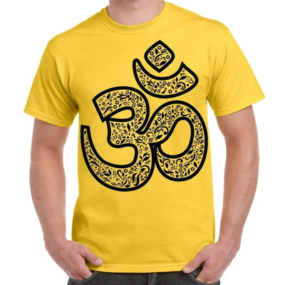 Om Symbol Large Print Men's T-Shirt 3XL / Yellow