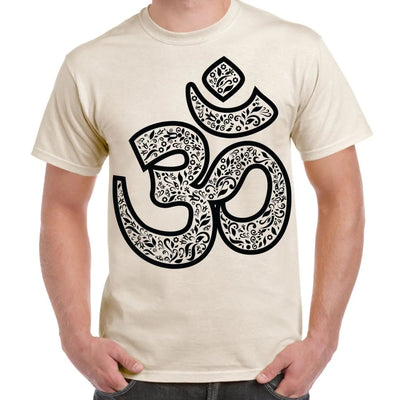Om Symbol Large Print Men's T-Shirt XXL / Cream