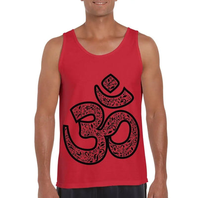 Om Symbol Large Print Men's Vest Tank Top XL / Red