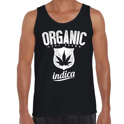 Organic Indica Cannabis Men's Tank Vest Top S / Black