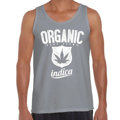 Organic Indica Cannabis Men's Tank Vest Top S / Light Grey