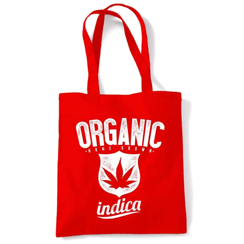 Organic Indica Marijuana Cannabis Cotton Shoulder Shopping Bag