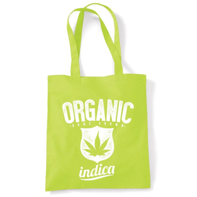 Organic Indica Marijuana Cannabis Cotton Shoulder Shopping Bag