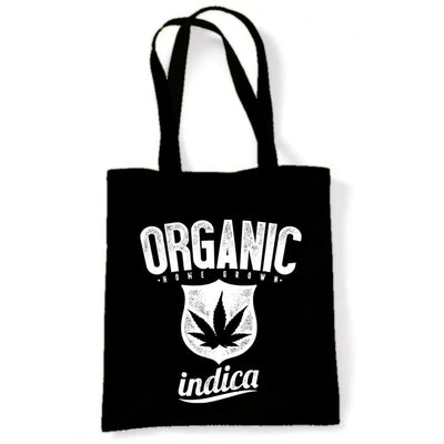 Organic Indica Marijuana Cannabis Cotton Shoulder Shopping Bag