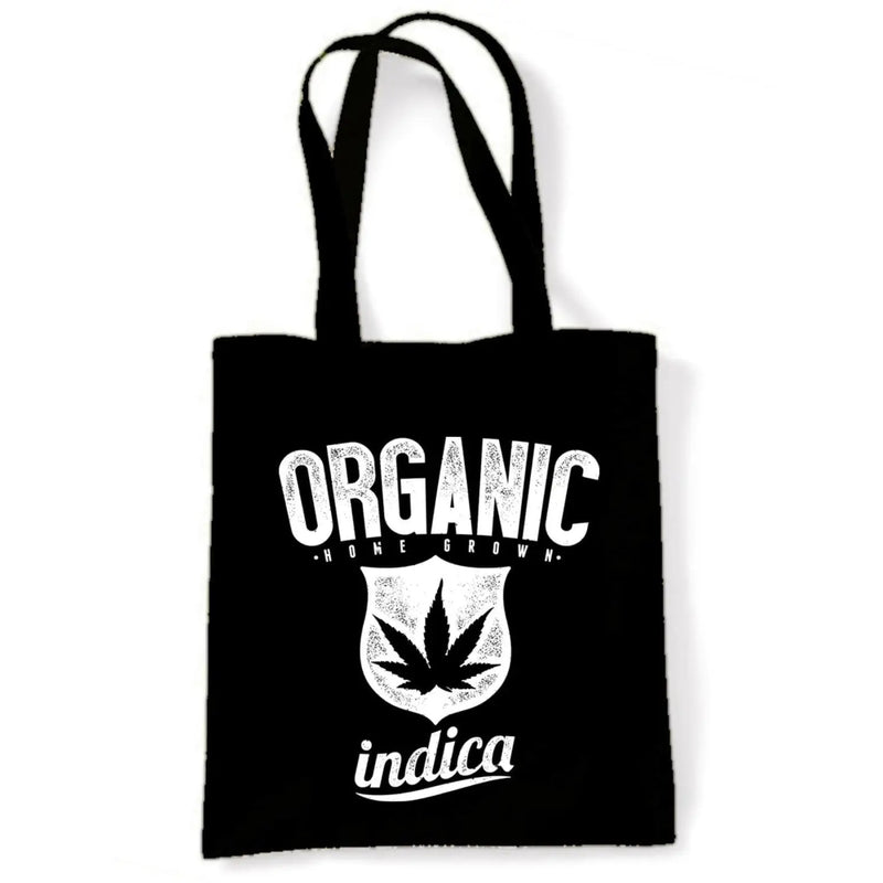 Organic Indica Marijuana Cannabis Cotton Shoulder Shopping Bag