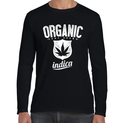 Organic Indica Marijuana Cannabis Men's Long Sleeve T-Shirt XL / Black