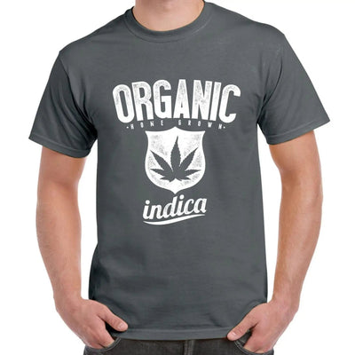 Organic Indica Marijuana Cannabis Men's T-Shirt L / Charcoal Grey