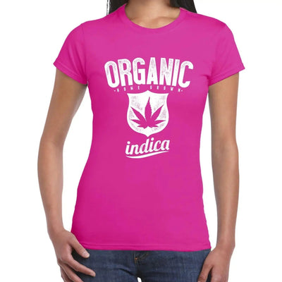Organic Indica Marijuana Cannabis Women's T-Shirt S / Hot Pink