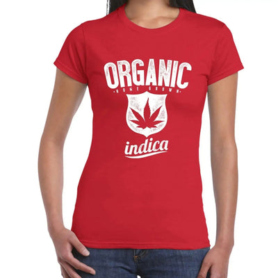 Organic Indica Marijuana Cannabis Women's T-Shirt S / Red