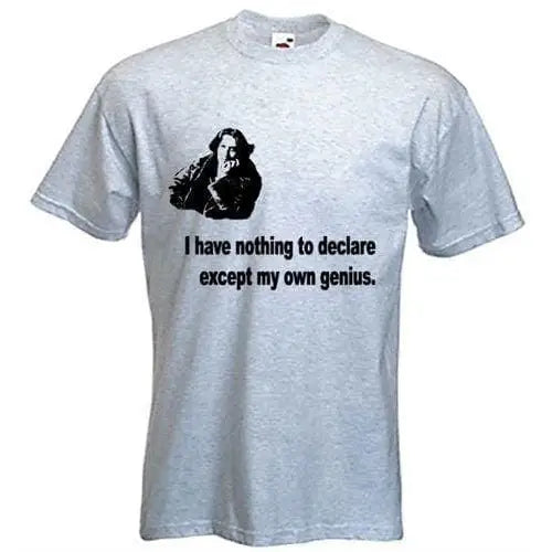 Oscar Wilde I Have Nothing To Declare T-Shirt XL / Light Grey