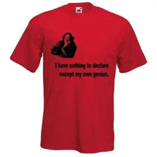 Oscar Wilde I Have Nothing To Declare T-Shirt XL / Red