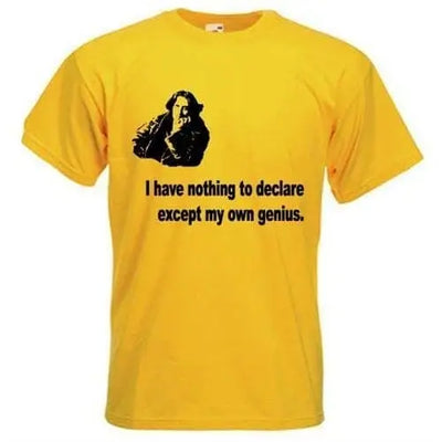 Oscar Wilde I Have Nothing To Declare T-Shirt XL / Yellow