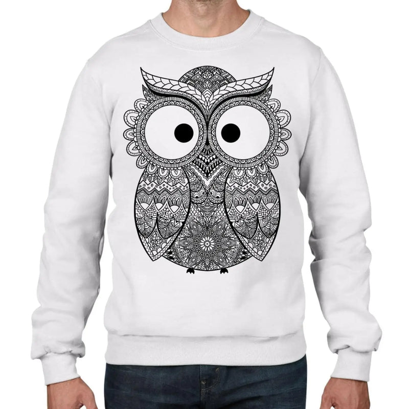 Owl Henna Tattoo Large Print Meditation Men&