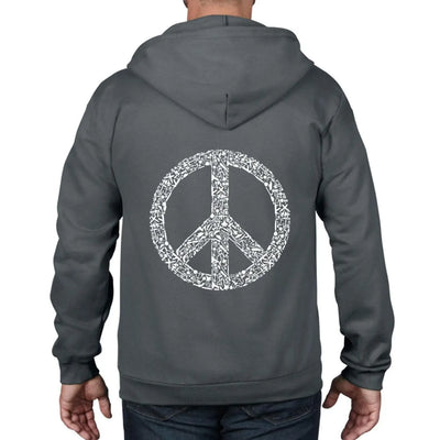 Peace Symbol CND Full Zip Hoodie L / Charcoal