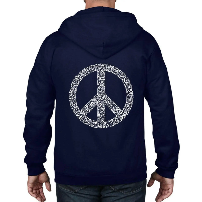 Peace Symbol CND Full Zip Hoodie L / Navy Blue