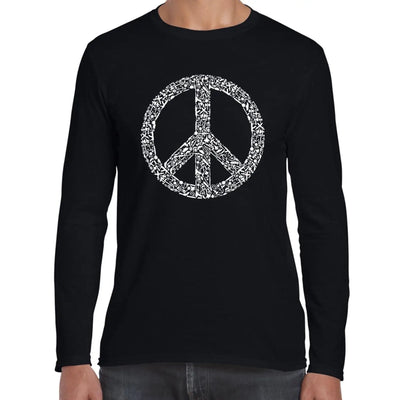 Peace Symbol CND Long Sleeve T-Shirt L / Black