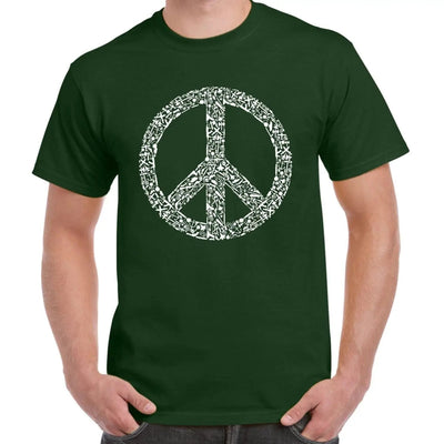 Peace Symbol CND Men's T-Shirt XL / Bottle Green