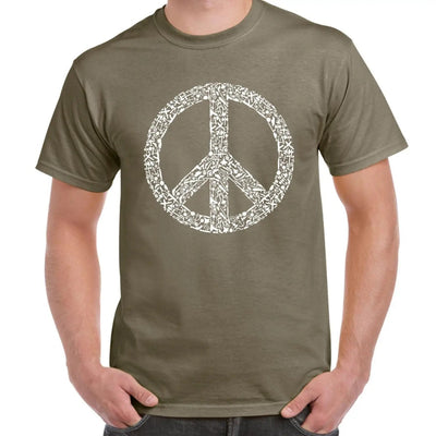 Peace Symbol CND Men's T-Shirt XL / Khaki