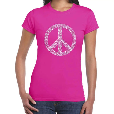 Peace Symbol CND Women's T-Shirt M / Dark Pink