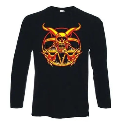 Pentagram Fire Long Sleeve T-Shirt