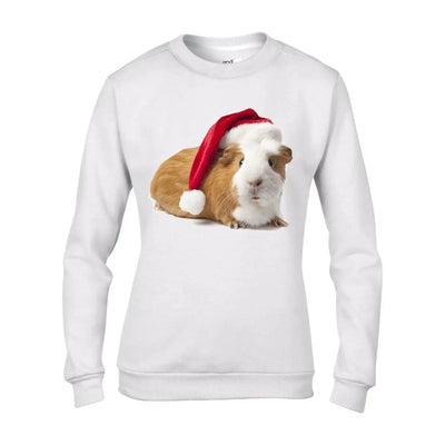 Pet Guinea Pig With Santa Claus Hat Christmas Women's Jumper \ Sweater XL