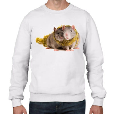 Pet Rats With Tinsel Christmas Men's Jumper \ Sweater L