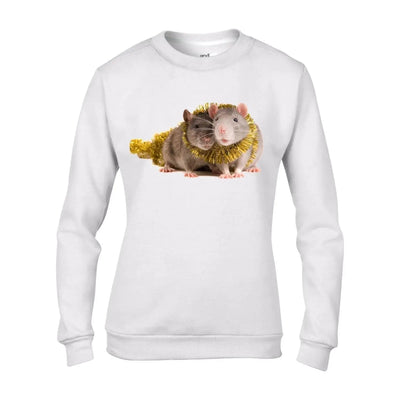 Pet Rats With Tinsel Christmas Women's Jumper \ Sweater L