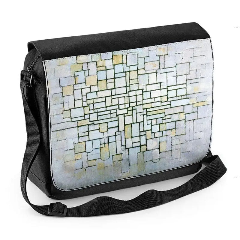 Piet Mondrian Composition in Grey Blue Laptop Messenger Bag