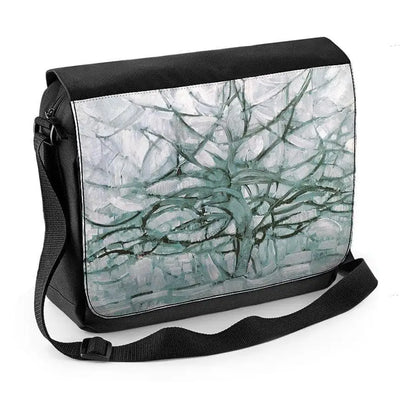 Piet Mondrian Grey Tree Laptop Messenger Bag