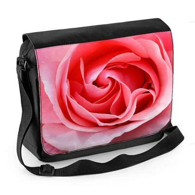 Pink Rose Laptop Messenger Bag
