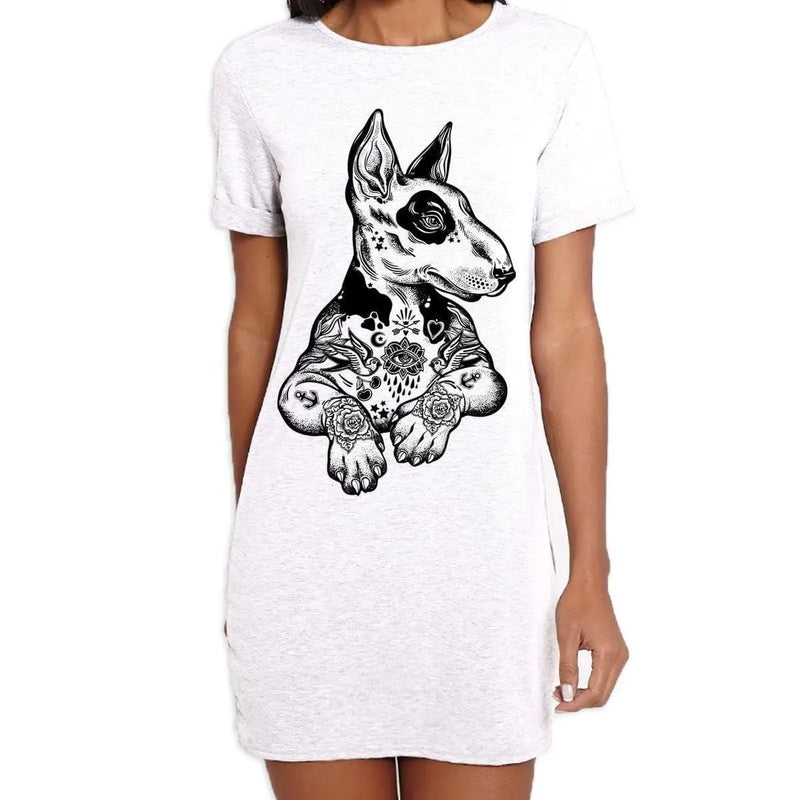 Pit Bull Terrier With Tattoos Hipster Large Print Women&