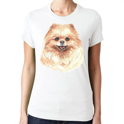 Pomeranian Portrait Cute Dog Lovers Gift Womens T-Shirt