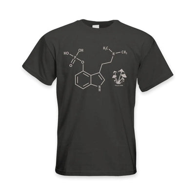 Psilocybin Chemical Formula Magic Mushrooms Men's T-Shirt XXL / Charcoal Grey