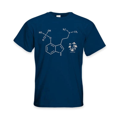 Psilocybin Chemical Formula Magic Mushrooms Men's T-Shirt XXL / Navy Blue