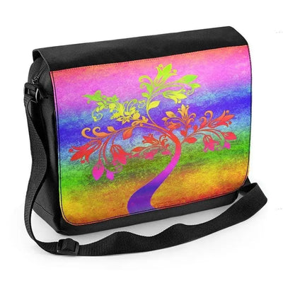 Psychedelic Autumn Tree Laptop Messenger Bag