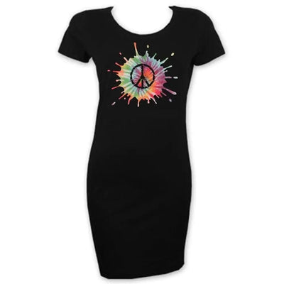 Psychedelic CND Symbol Short Sleeve T-Shirt Dress