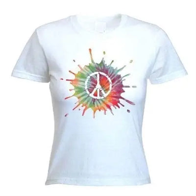 Psychedelic CND Symbol Women's T-Shirt L / White