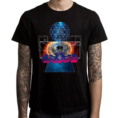 Psychedelic Magic Mushrooms Men's T-Shirt S / Black