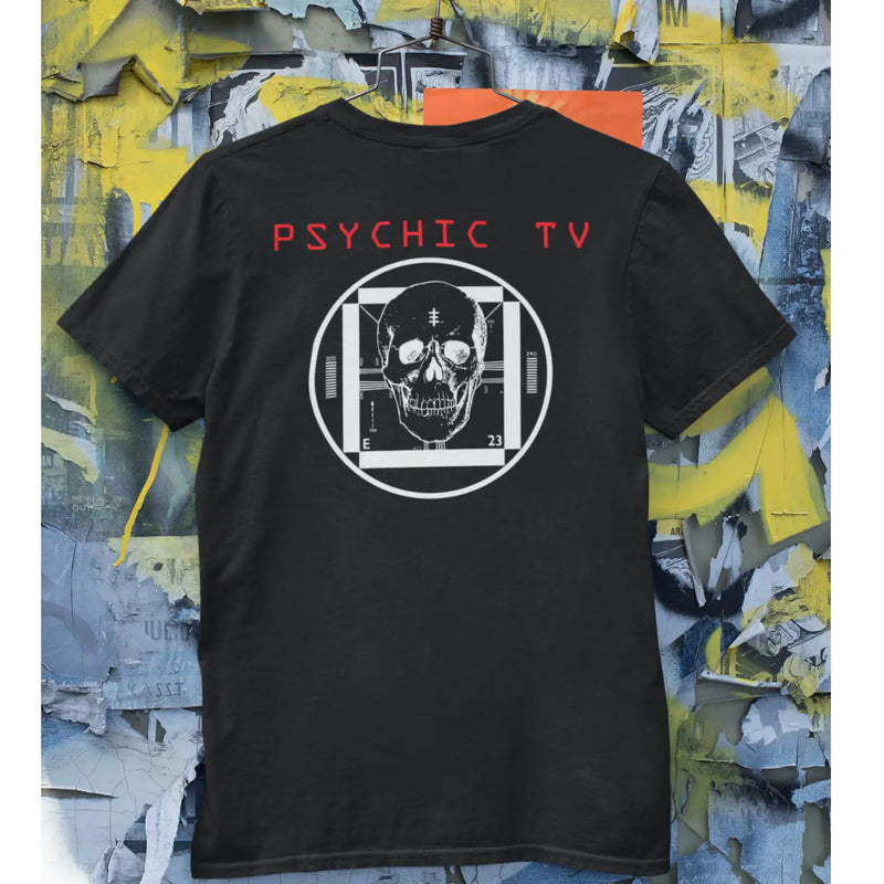 Psychic TV Skull Logo T Shirt - Industrial Music Throbbing